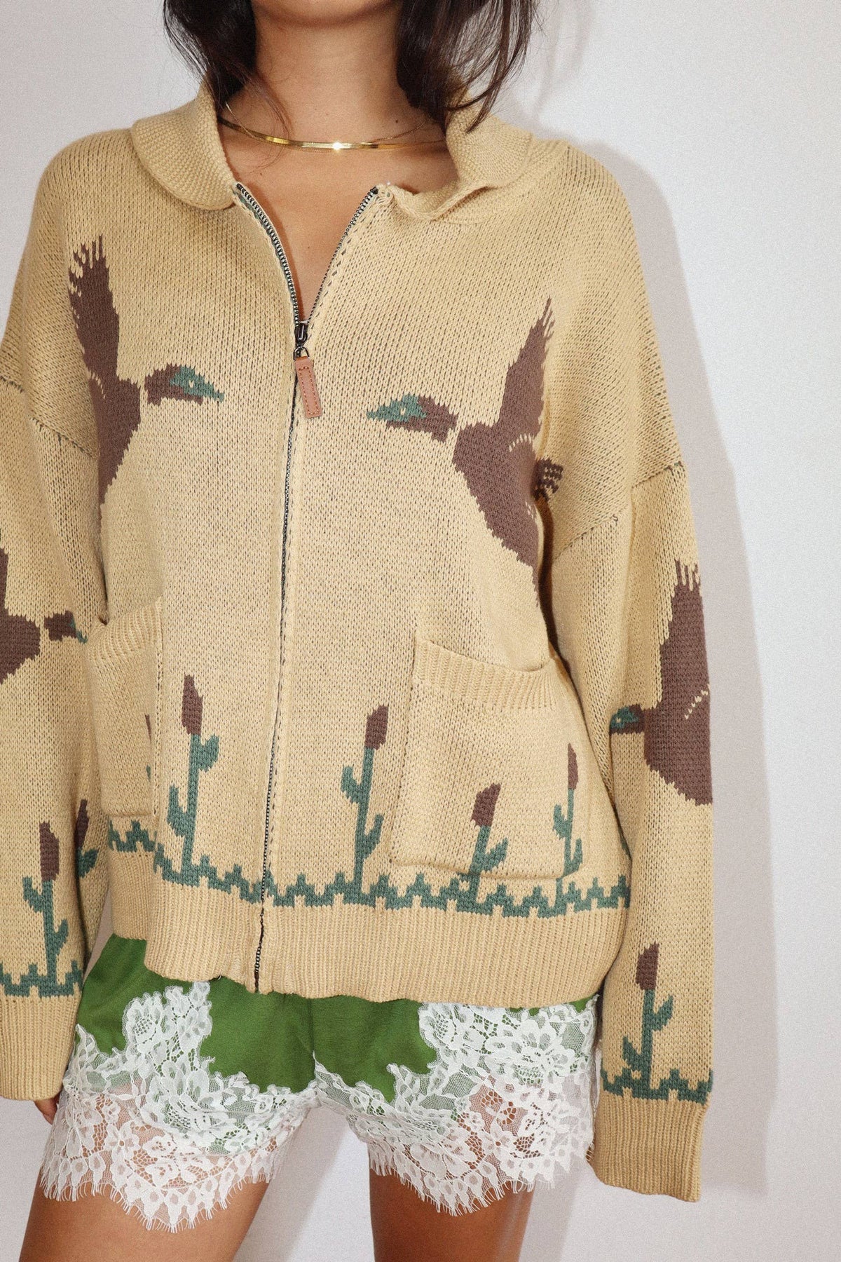 Desert Bird Knit Zip Cardigan HP