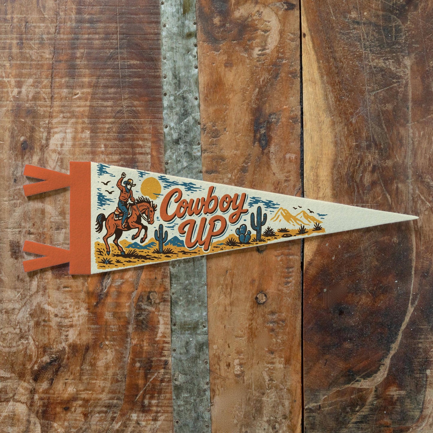 Cowboy Up Felt Pennant: Large Pennant-LU
