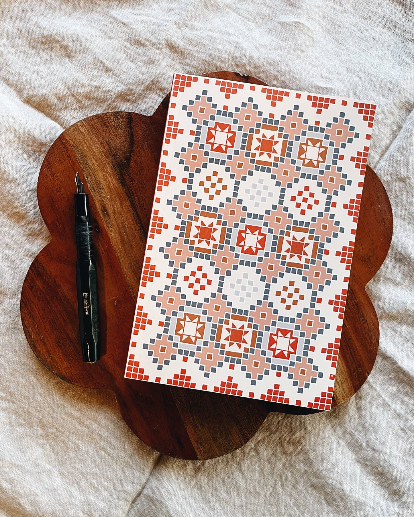 Scandi Tiles Notebook A5 Size Velvet Touch Lined Journal