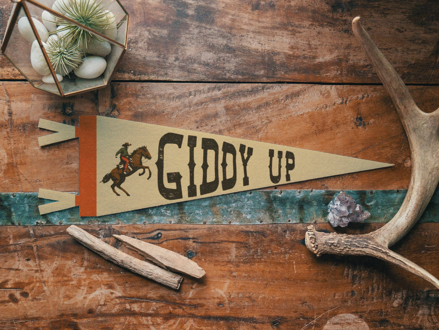 Giddy Up Felt Pennant: Mini Pennant-LU