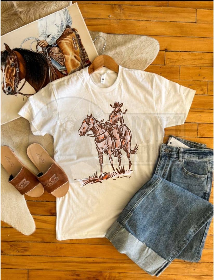 Desert Cowgirl T-shirt: Cream