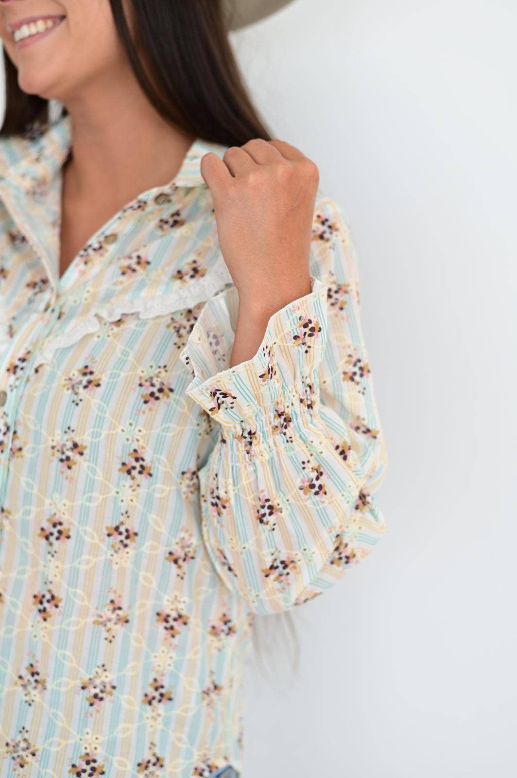 Floral RUFFLE TOP HP