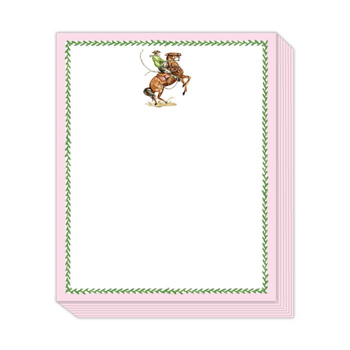 Handpainted Working Cowboy with Pink Stack Pad-LU