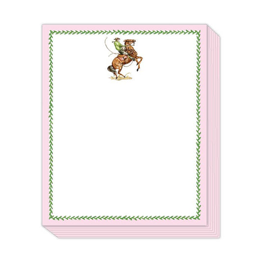 Handpainted Working Cowboy with Pink Stack Pad-LU