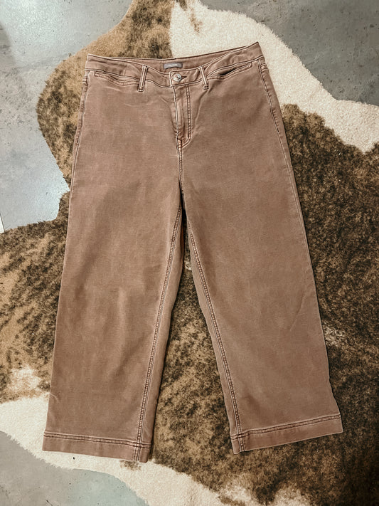 Brown Soft Denim Cropped Pants HP