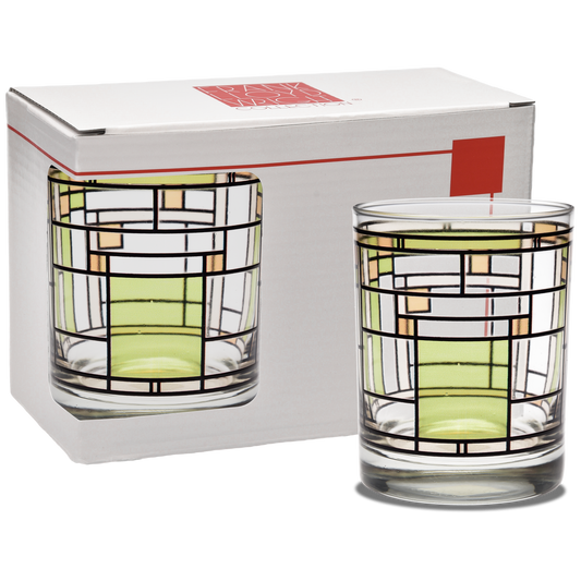Frank Lloyd Wright Oak Park Green DOF 14-Ounce Glass