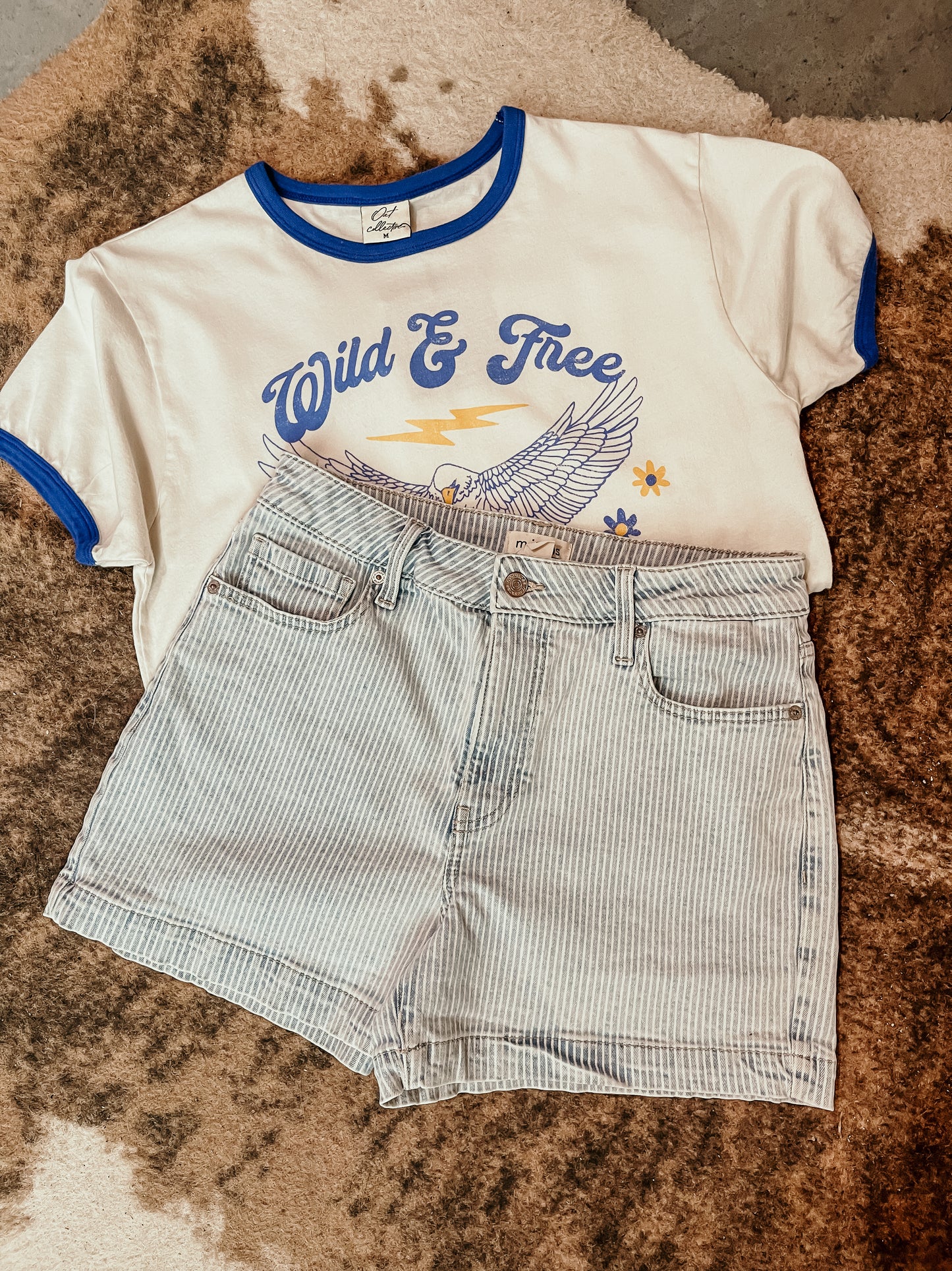 Striped Denim Shorts HP