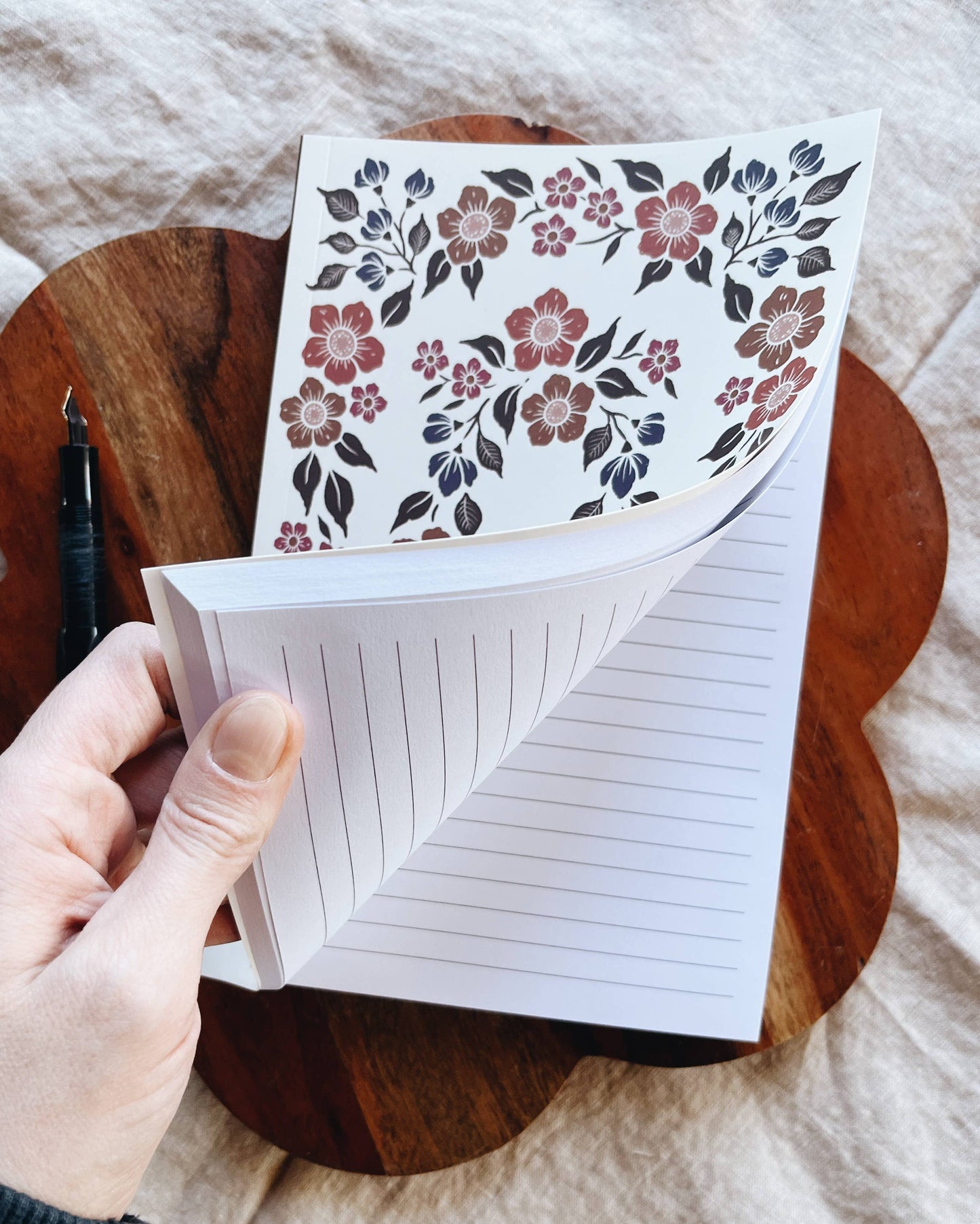 Floral Wreath Notebook A5 Size Velvet Touch Lined Journal