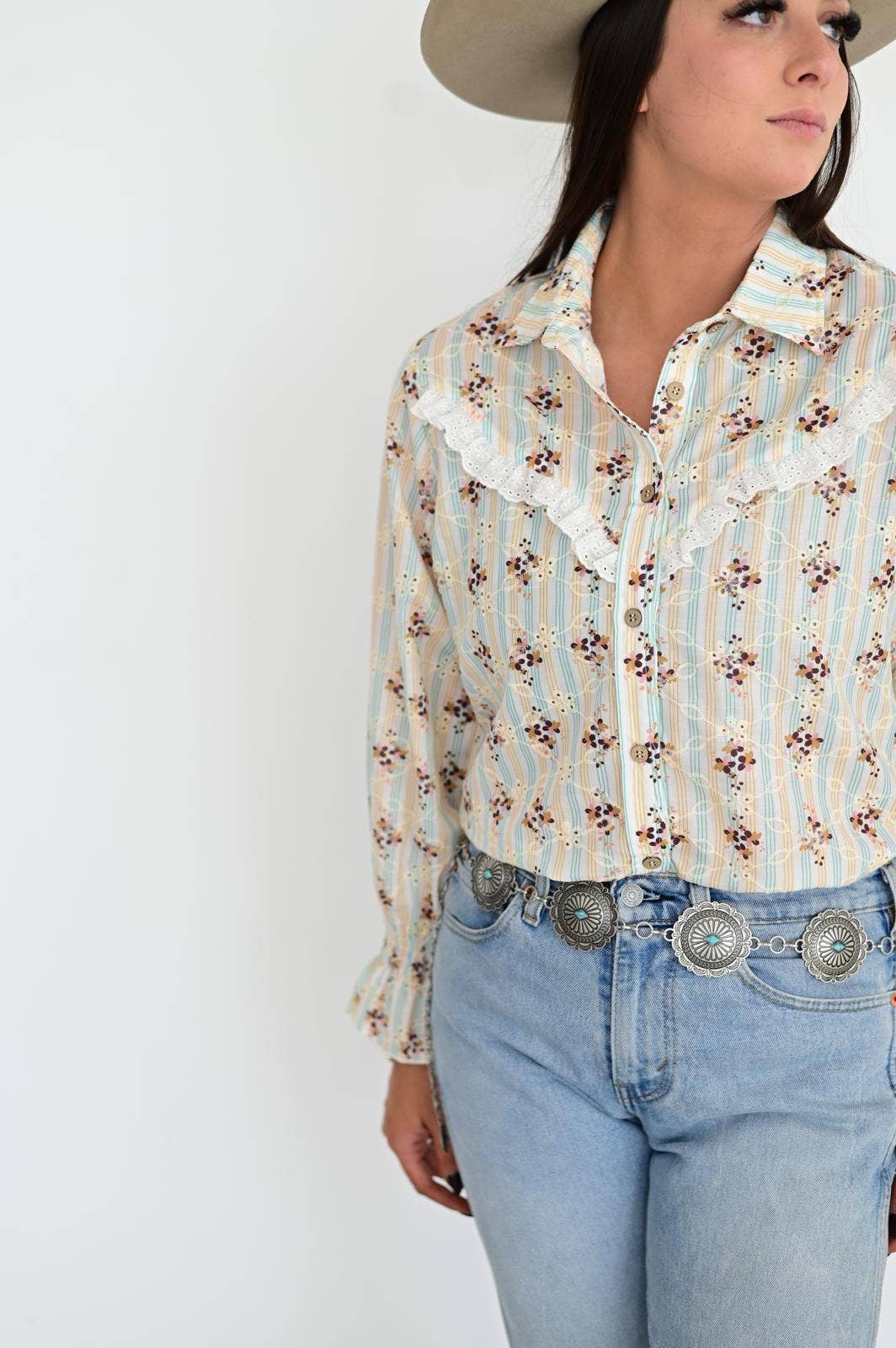 Floral RUFFLE TOP HP