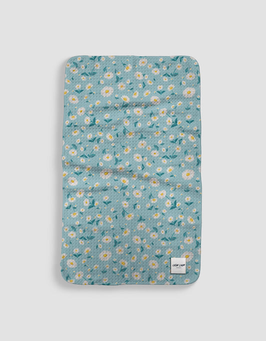 Kitchen Tea Towel - Light Blue White Daisy LU