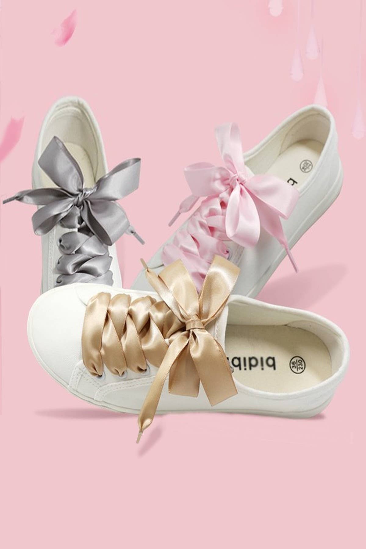 SILK SATIN RIBBON BOW PAIR SHOE LACES Green LU
