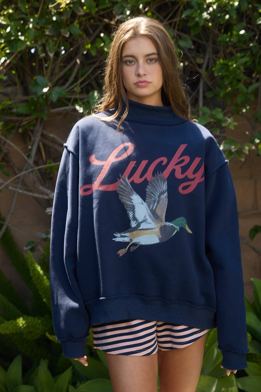 Lucky Duck Mock-Neck Sweatshirt HP