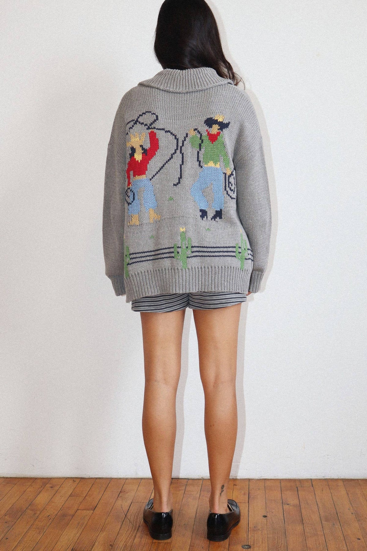 Cowgirl Knit Zip-Up Cardigan : GREY