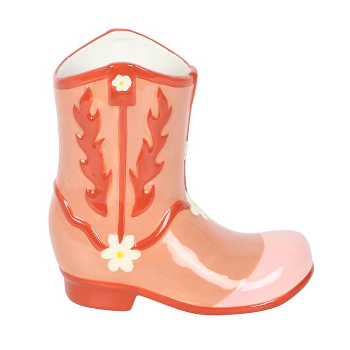 Pink Cowboy Boot Flower Vase-LU