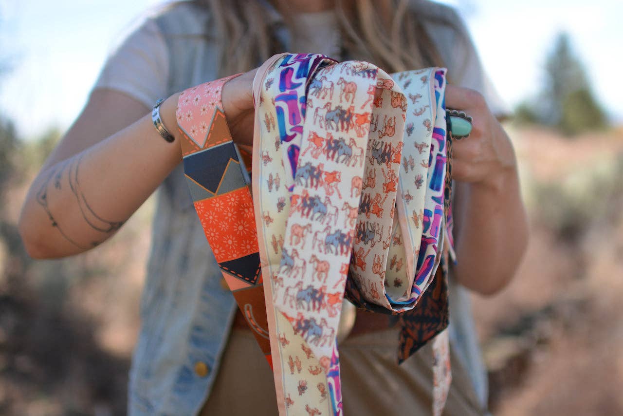 Frontier Bound Quilted Patchwork Silk Twilly LU