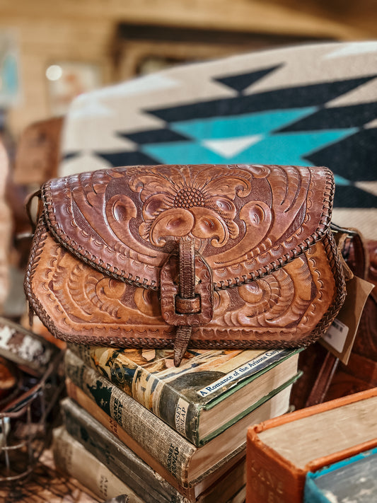 The Tracie Vintage Tooled Leather Purse LU