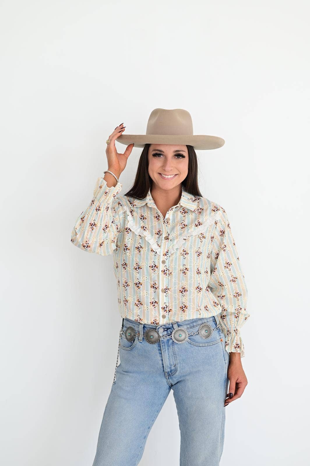 Floral RUFFLE TOP HP