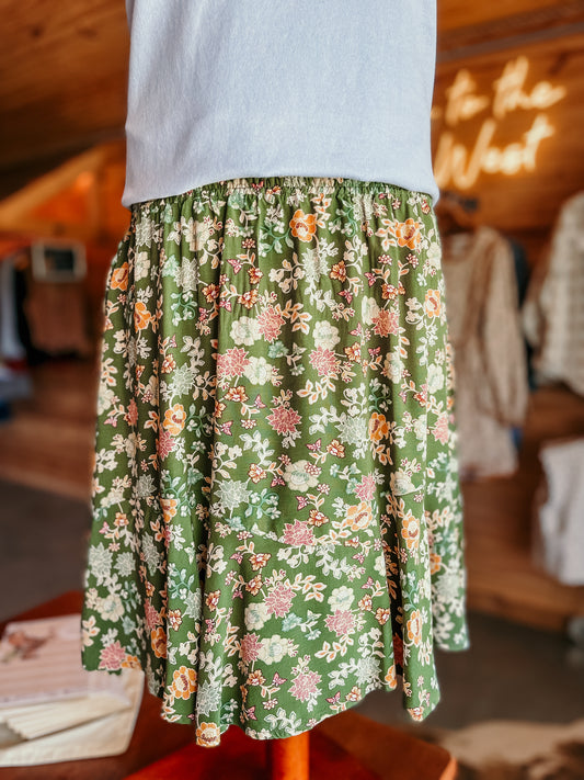 Loft Knee Length Floral Skirt HP