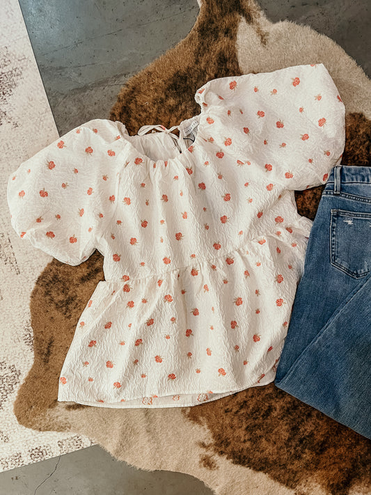 Pink Floral Tie Back Top LU
