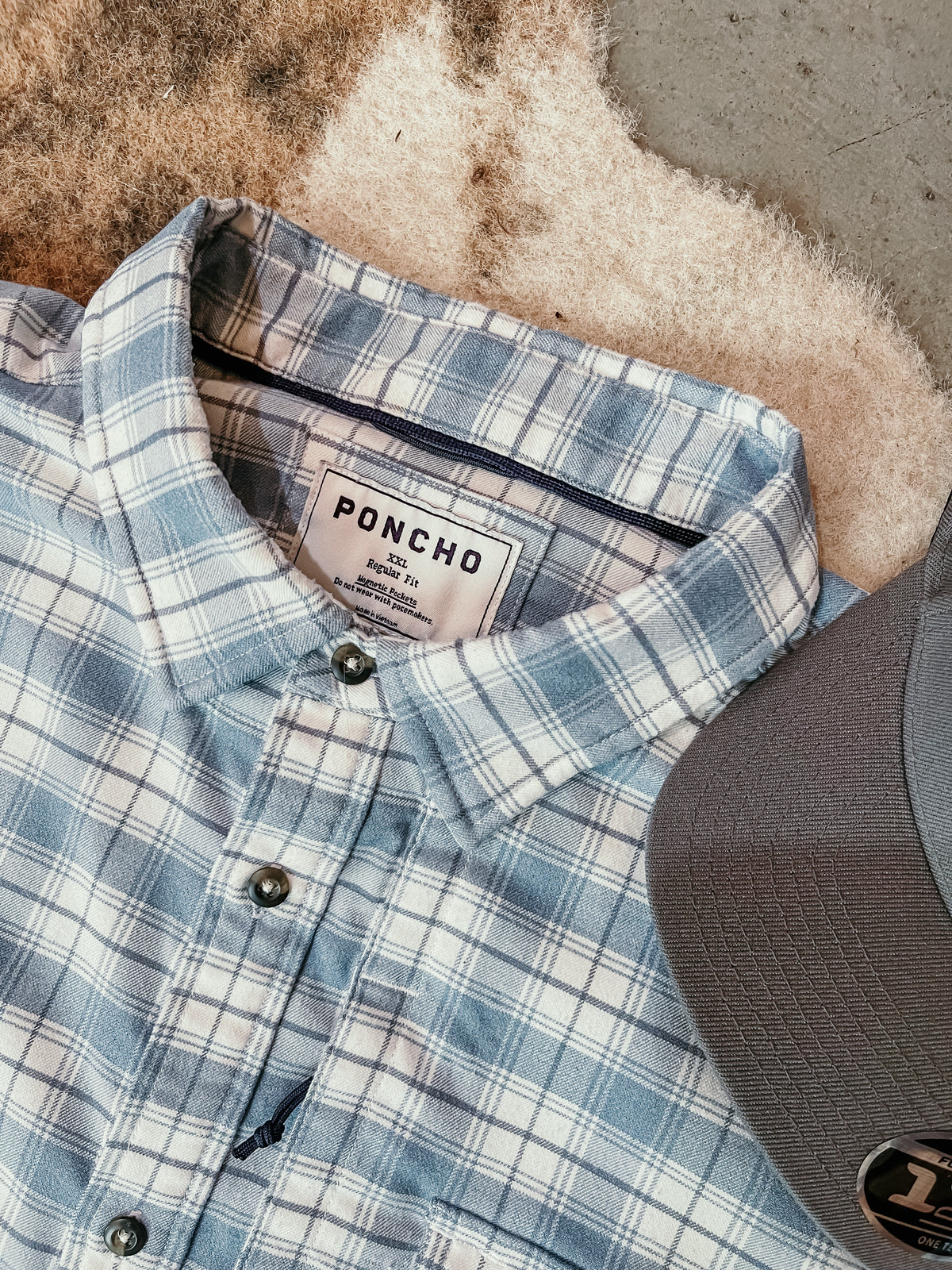 Poncho Blue Plaid Flannel Shirt HP