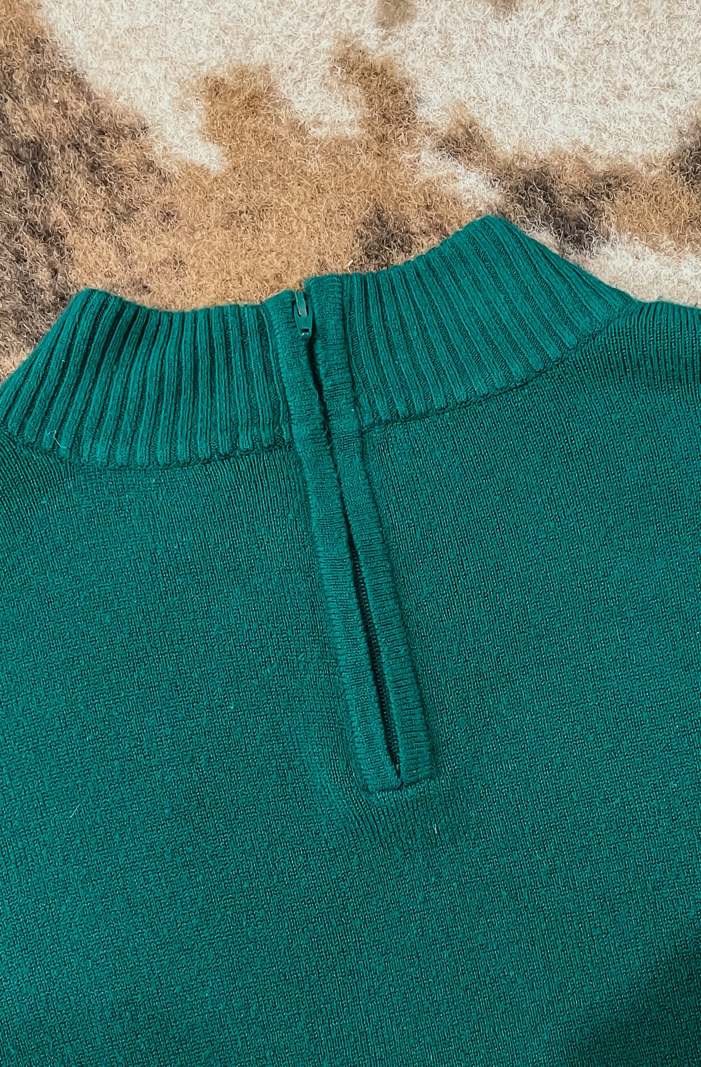 Vintage Green Mock Neck Sweater HP