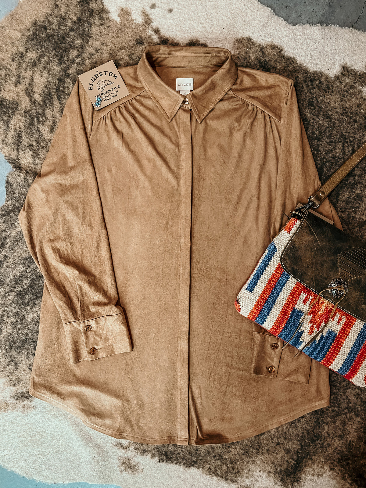 Tan Faux Suede Top HP