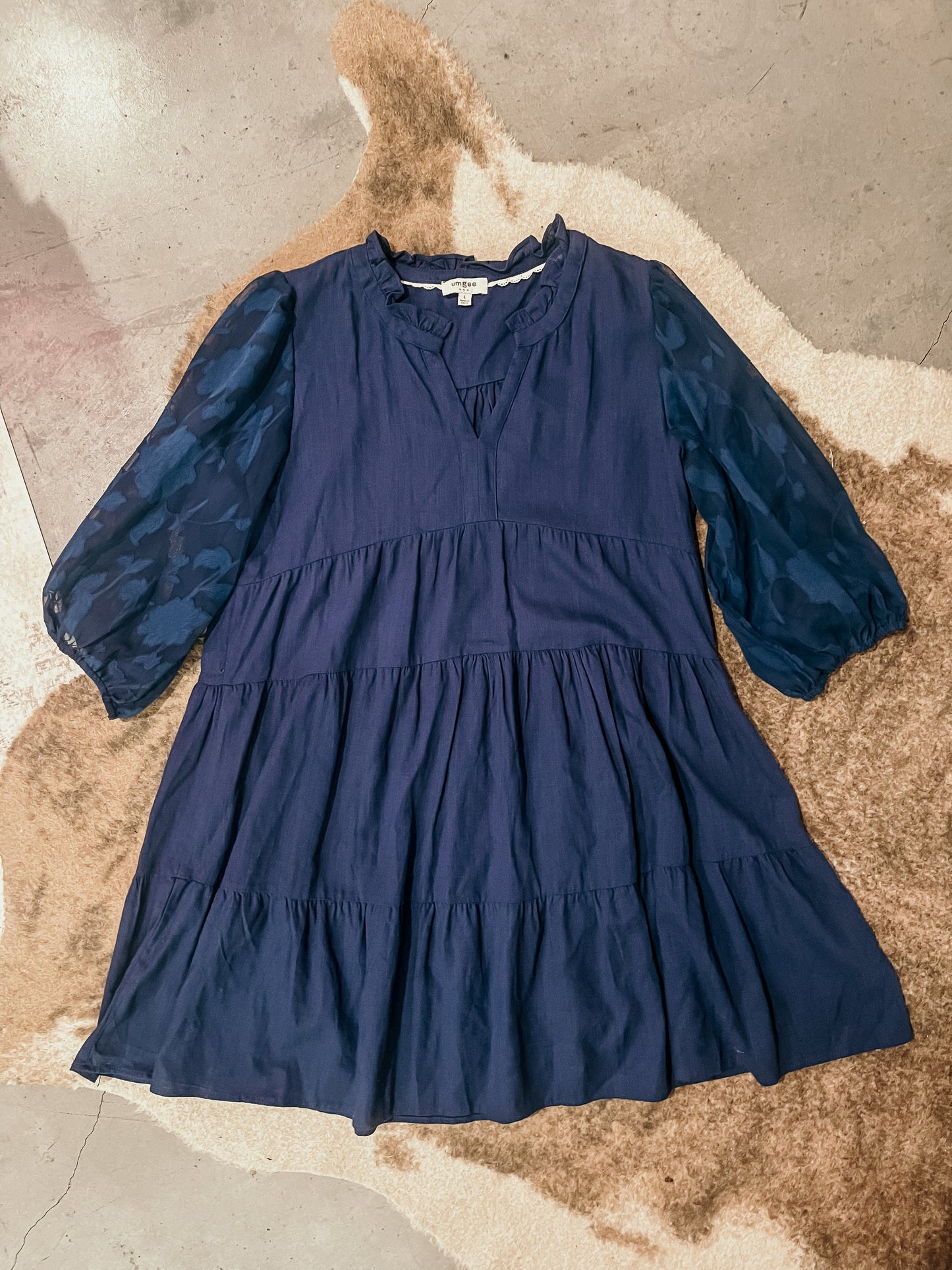 Navy Linen Dress HP