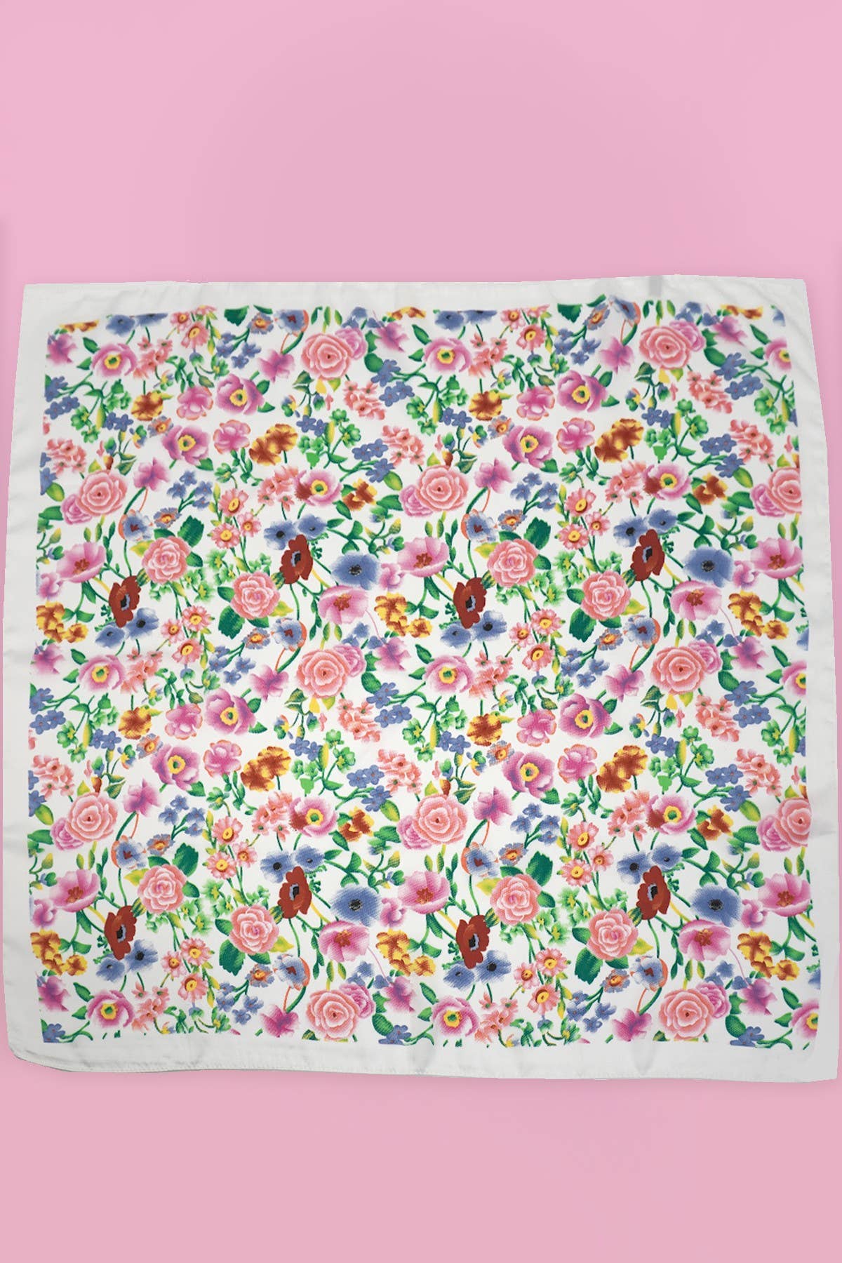 LARGE FLORAL PRINT BANDANA SCARF LU