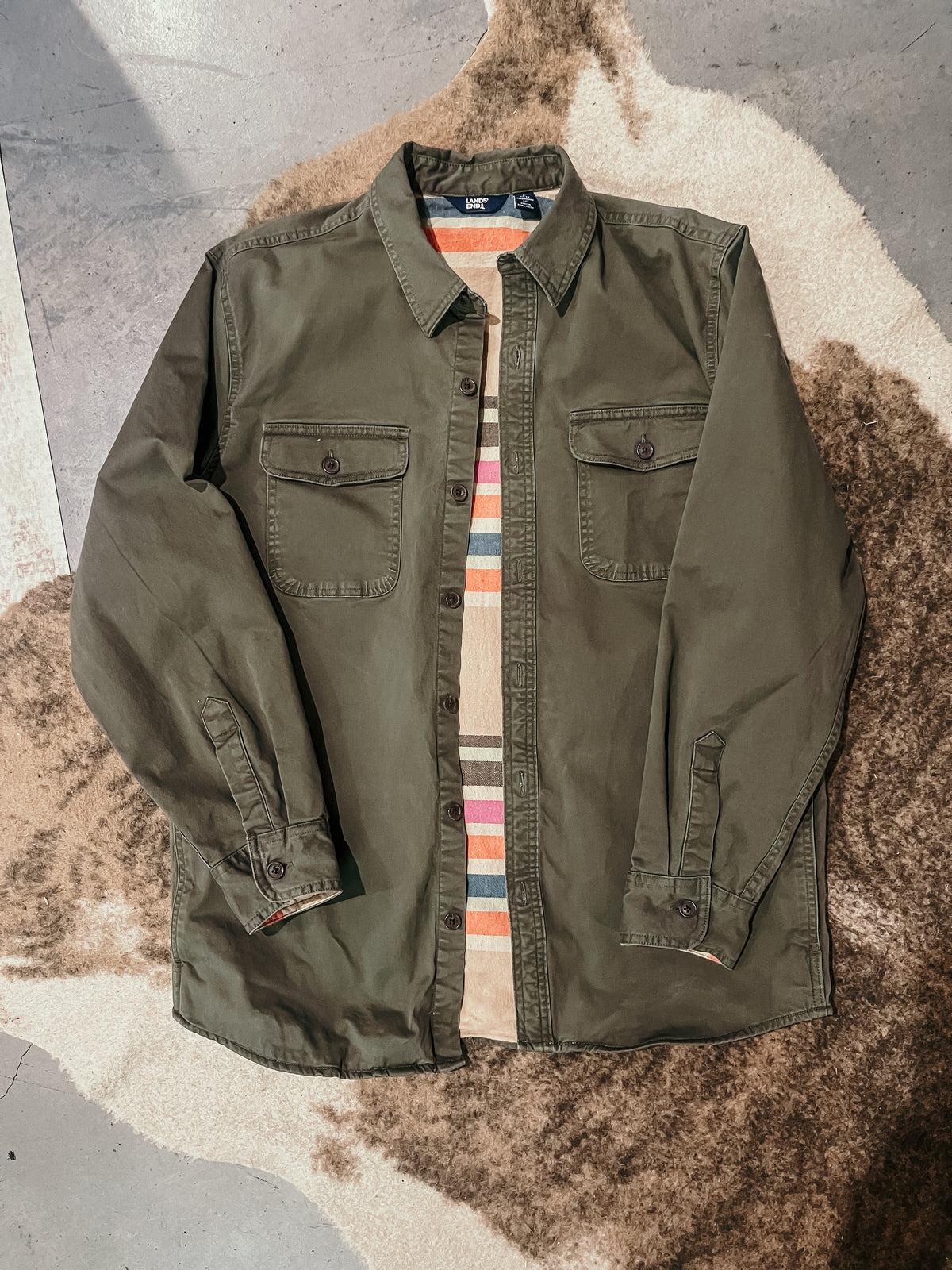 Lands End Army Green Shacket HP