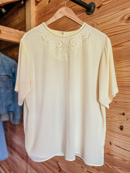 Butter Colored Vintage Top HP