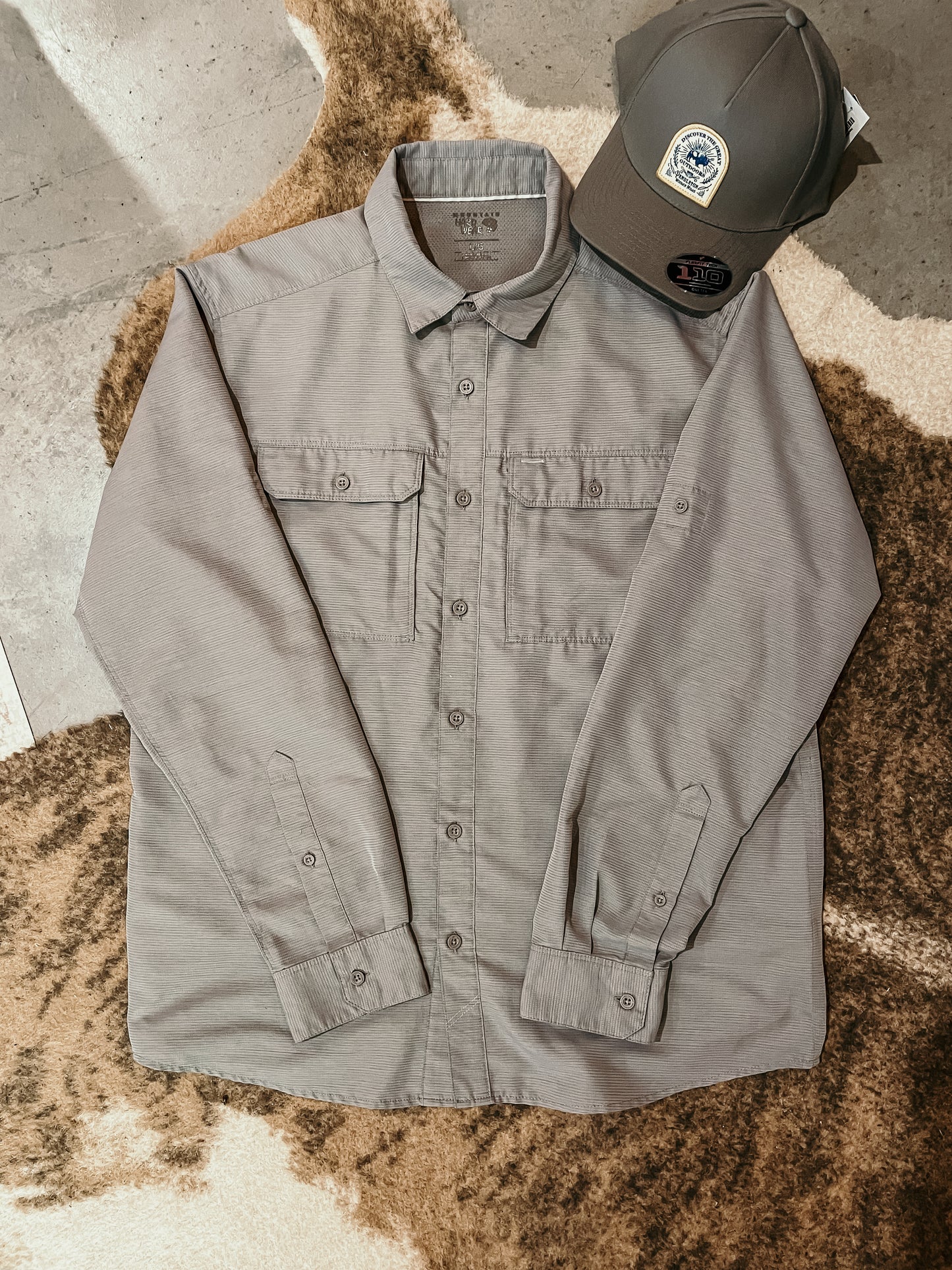 Grey Outdoor Shirt SZ L HP