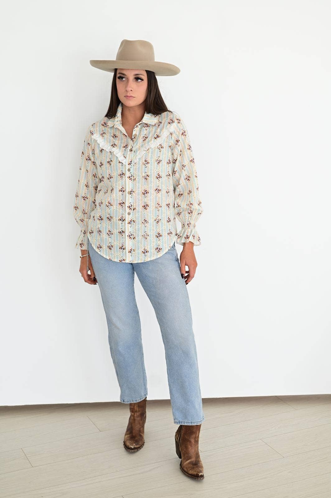 Floral RUFFLE TOP HP
