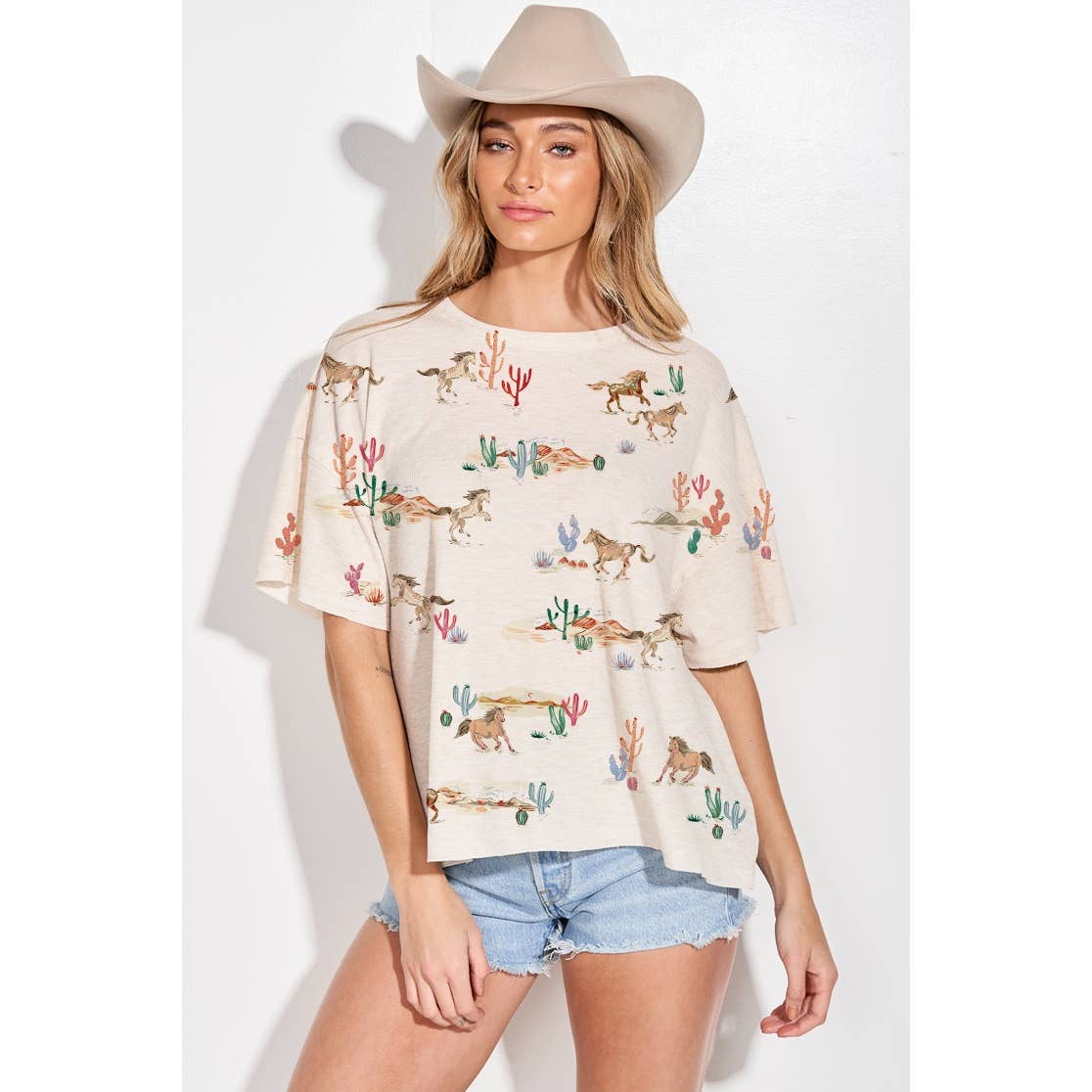 Horses Western Print Top HP