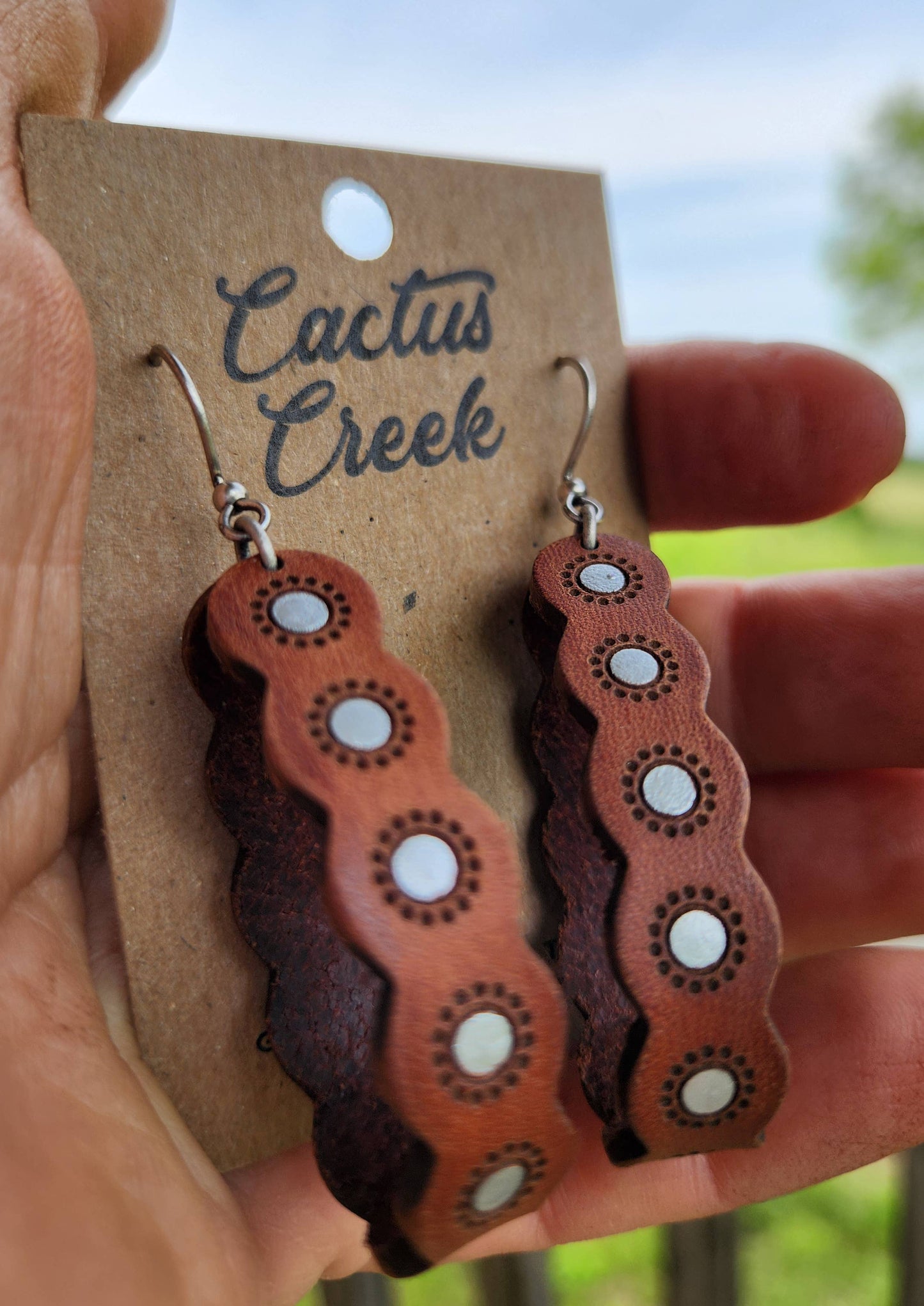 "Sally" Handmade Leather Earrings