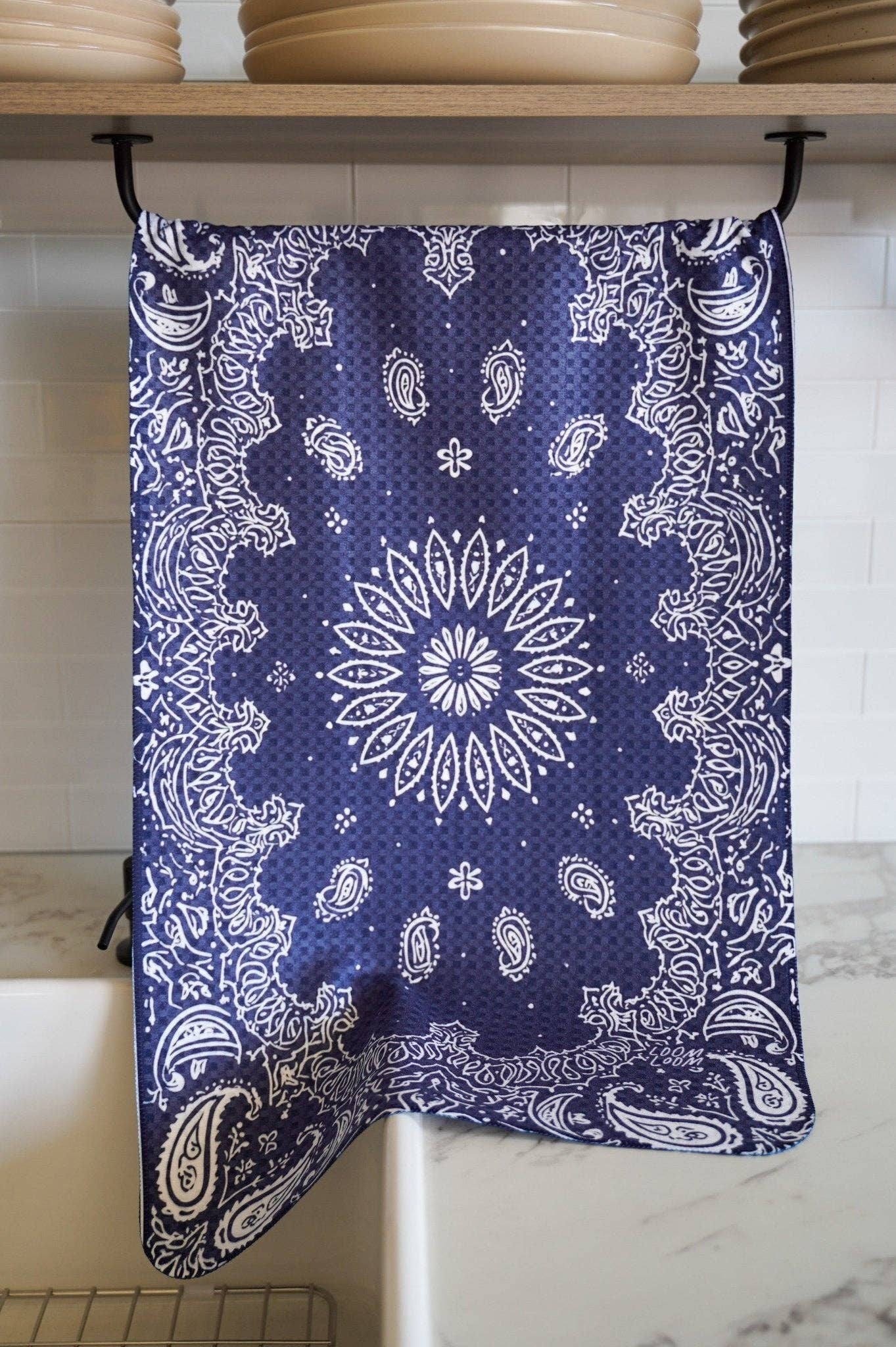 Navy Bandana Kitchen Towel