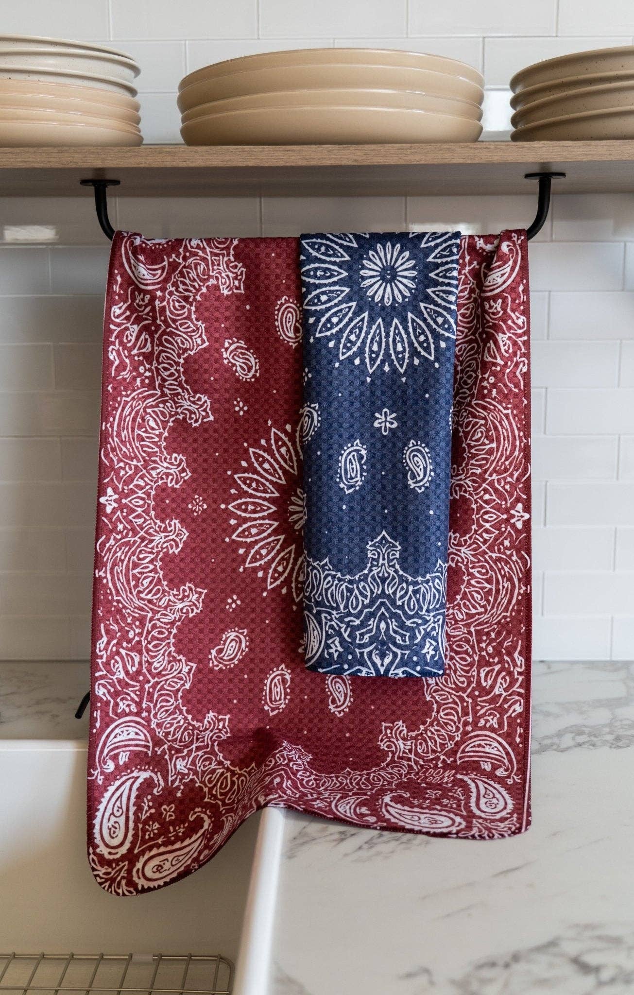 Navy Bandana Kitchen Towel
