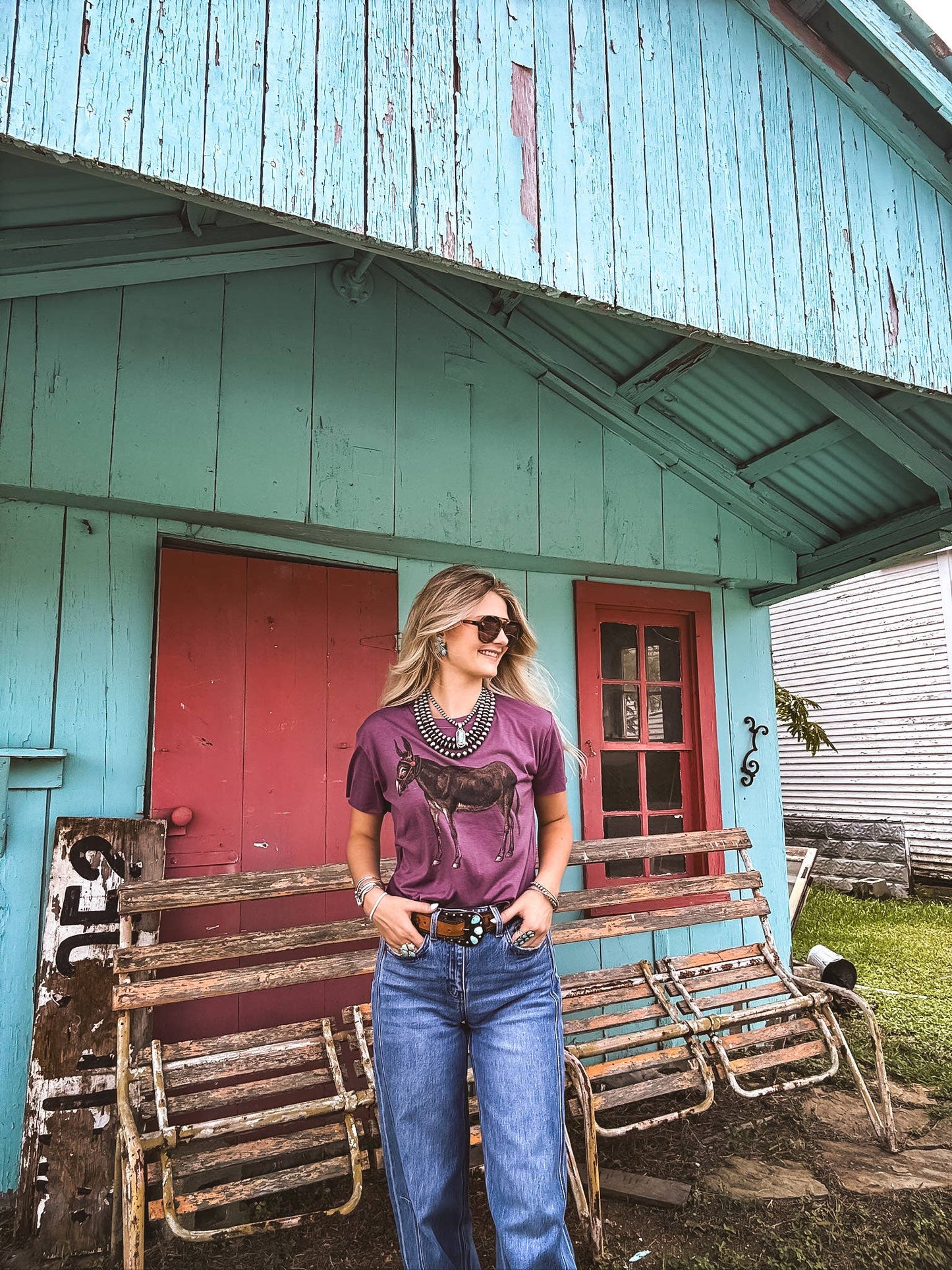 Vintage Donkey Purple Crop Tee HP