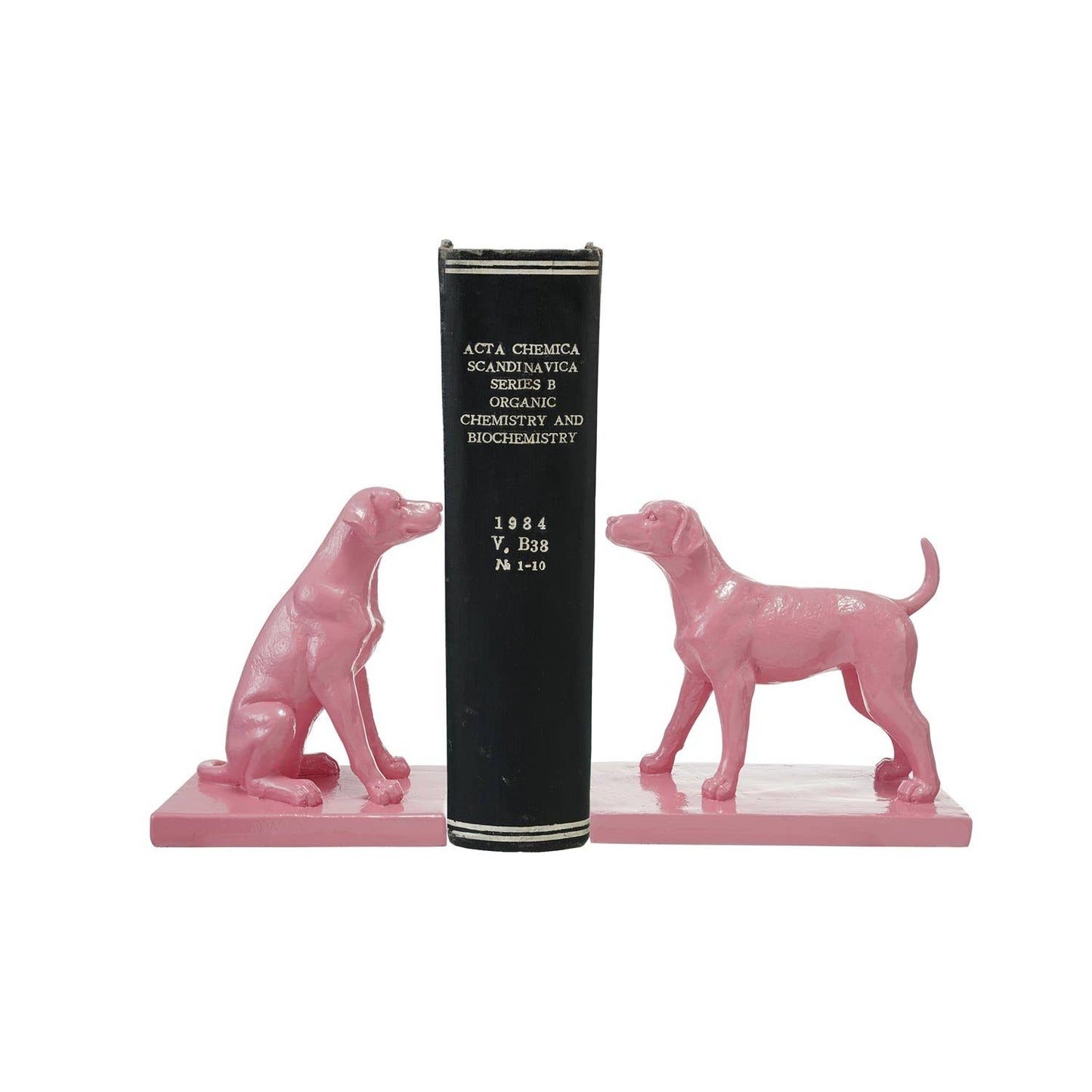 Resin Dog Bookends, Pink