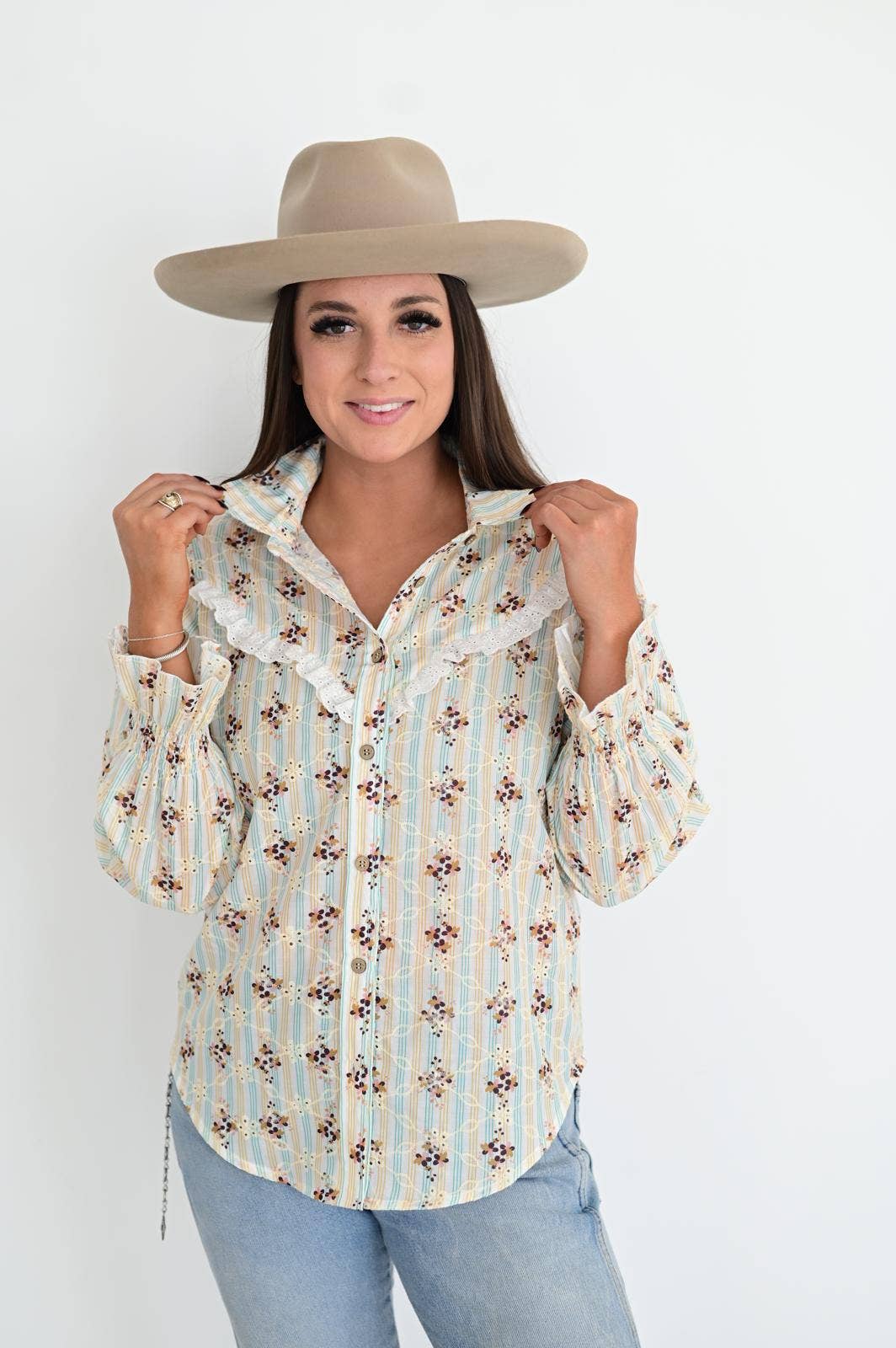 Floral RUFFLE TOP HP