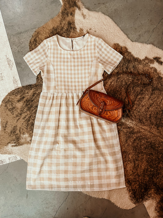 Tan Gingham Dress HP