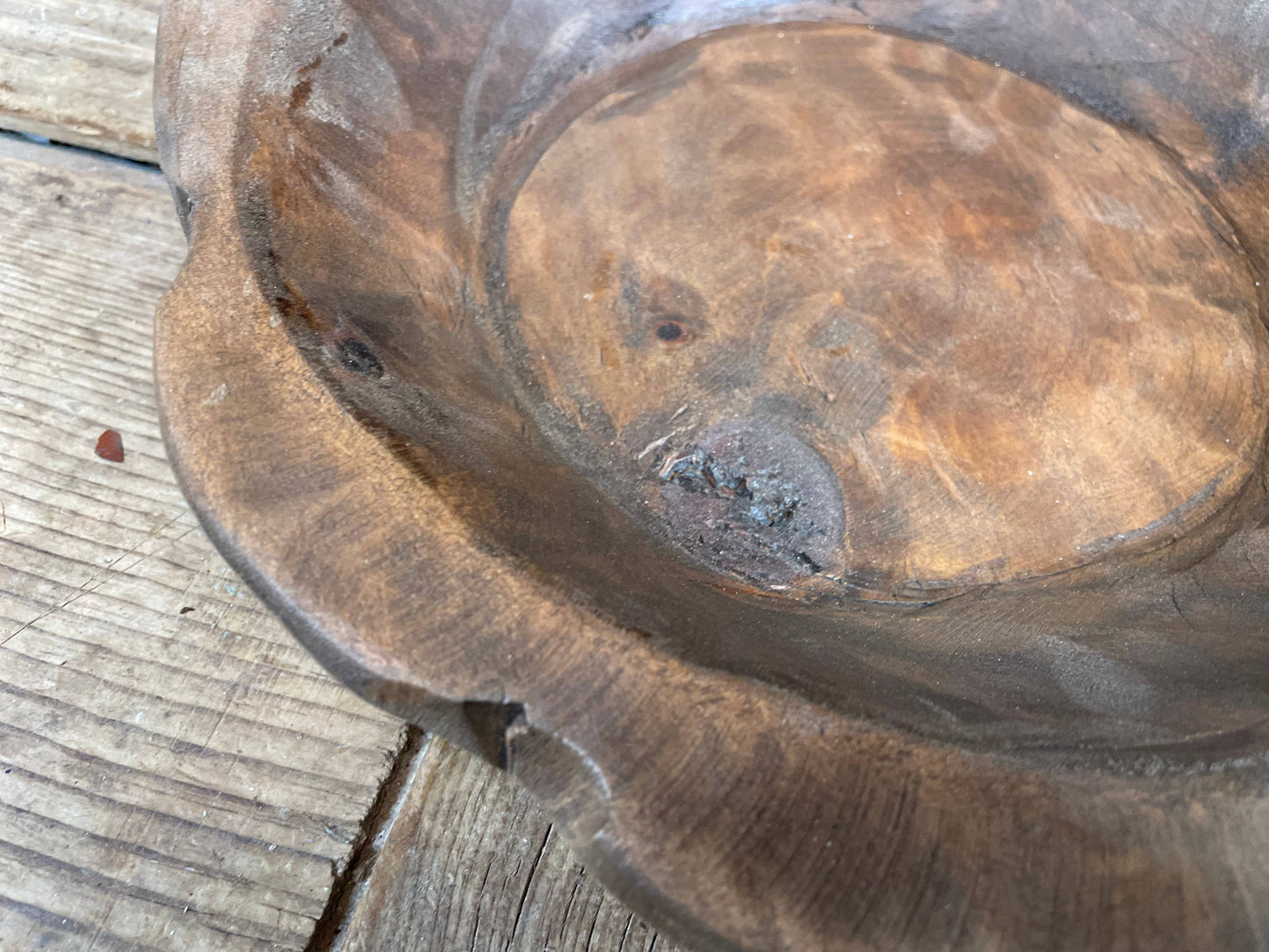 Small Flower Dough Bowl-10-12 inches-Waxed LU