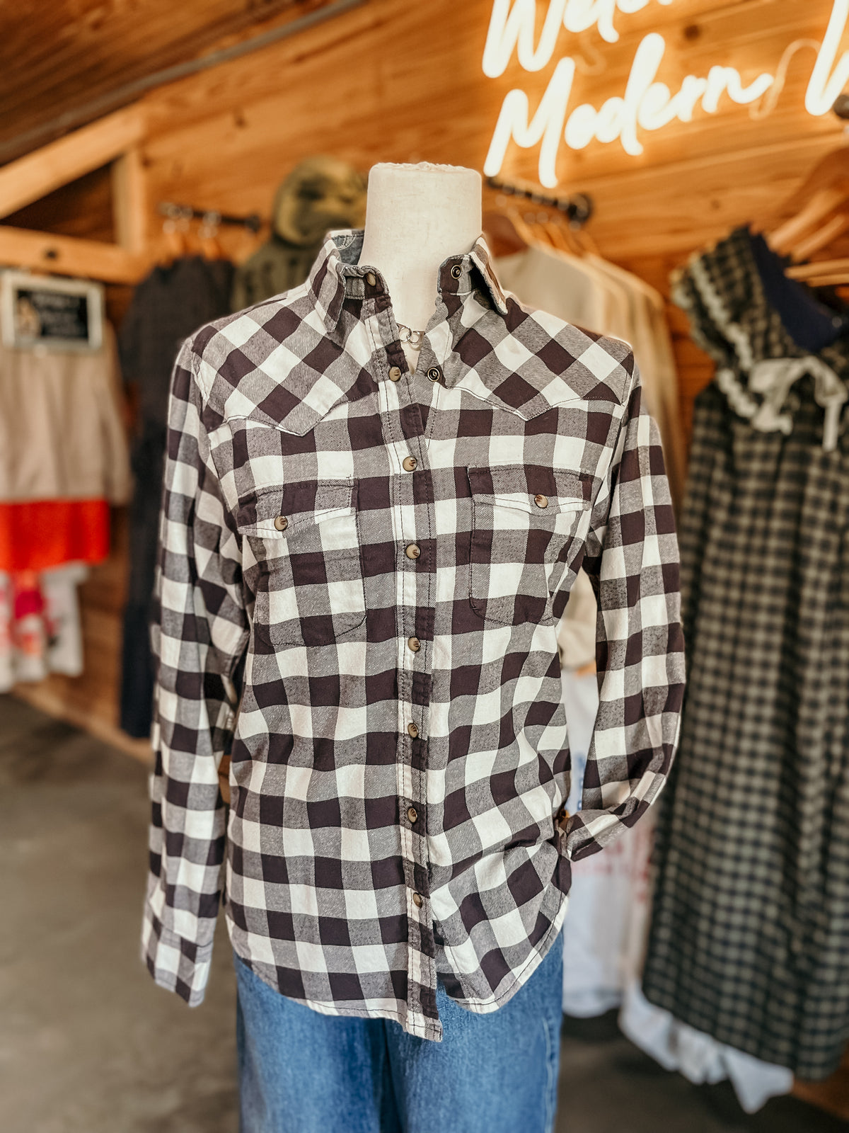 Buffalo Plaid Flannel Pearl Snap HP