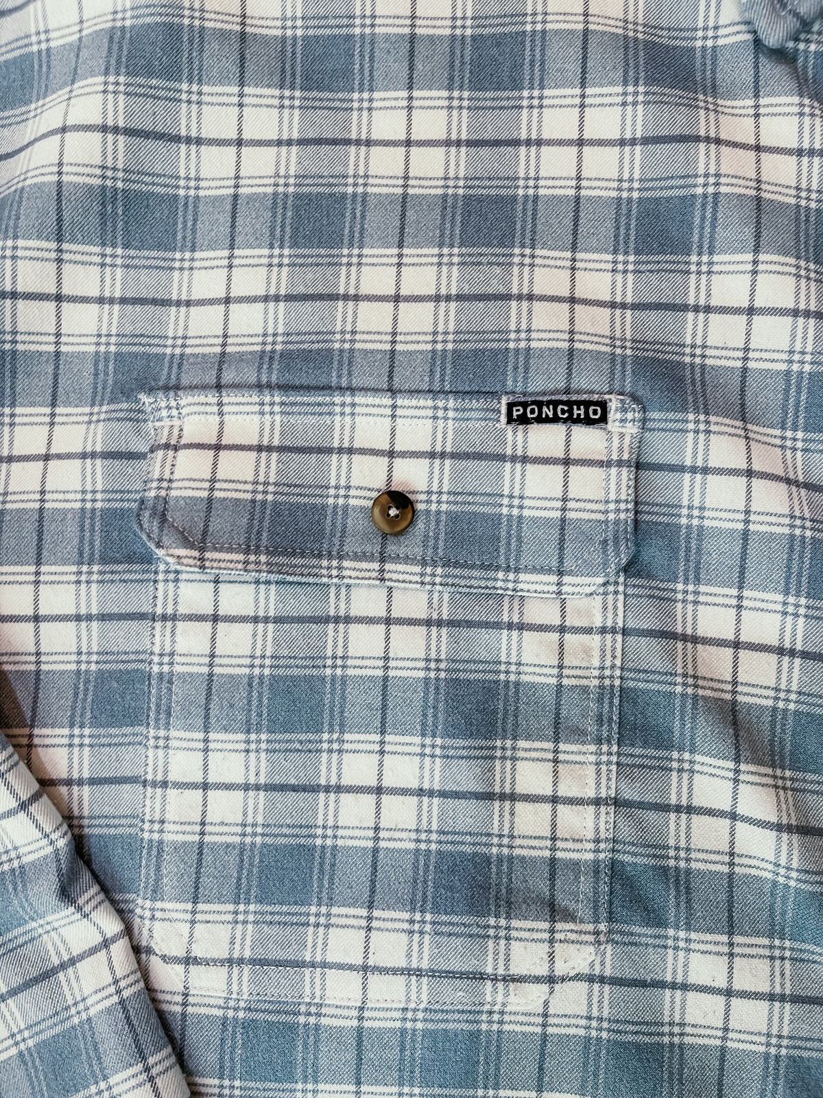 Poncho Blue Plaid Flannel Shirt HP