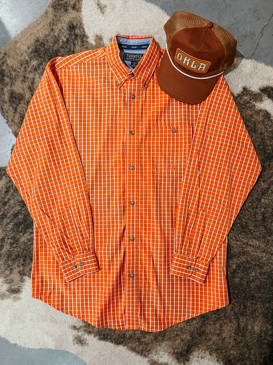 Orange Grid Pattern 20X Shirt HP