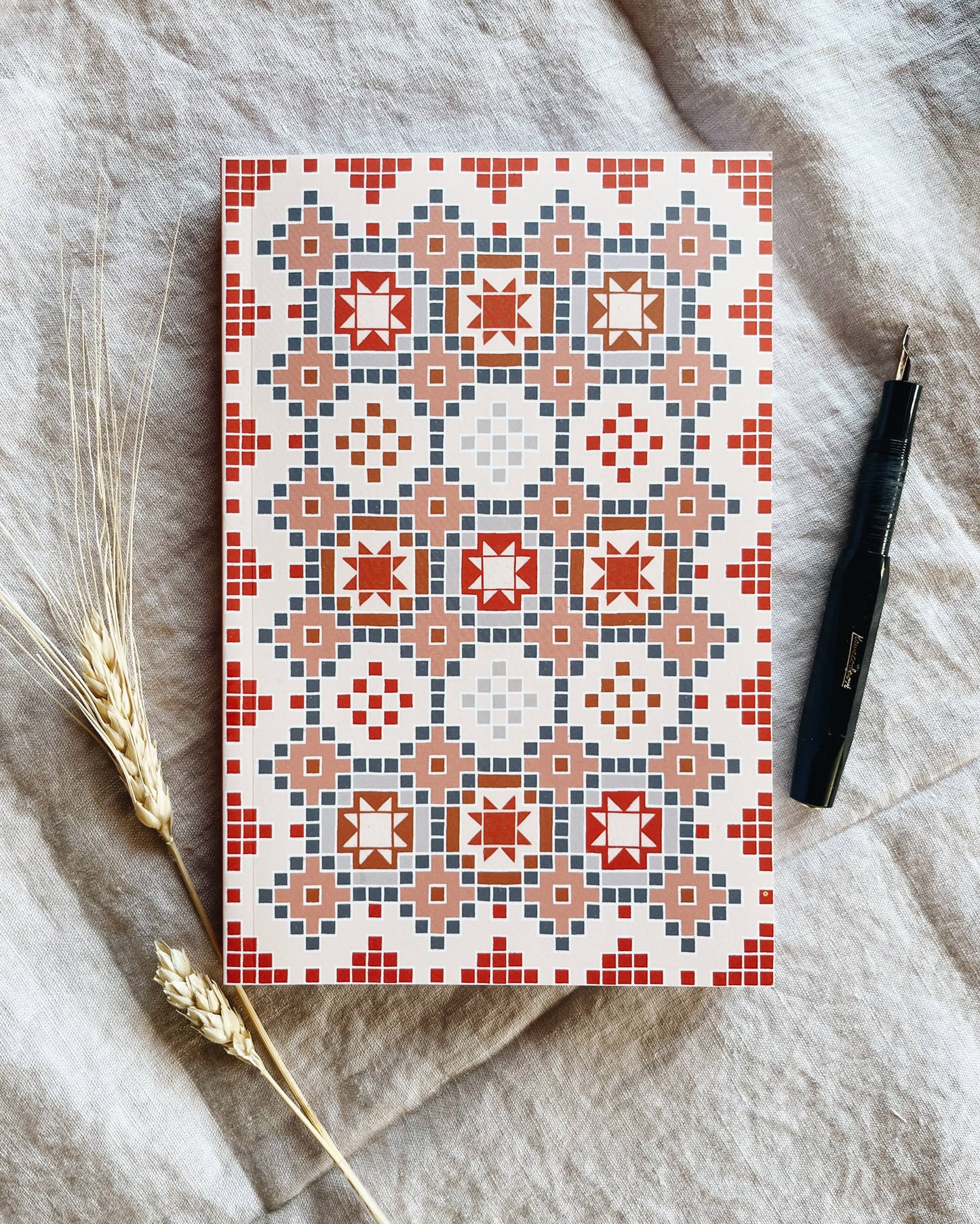 Scandi Tiles Notebook A5 Size Velvet Touch Lined Journal