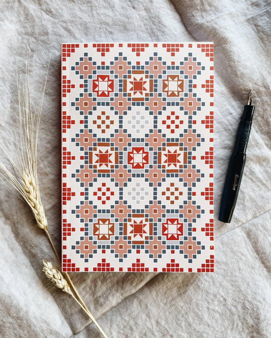 Scandi Tiles Notebook A5 Size Velvet Touch Lined Journal