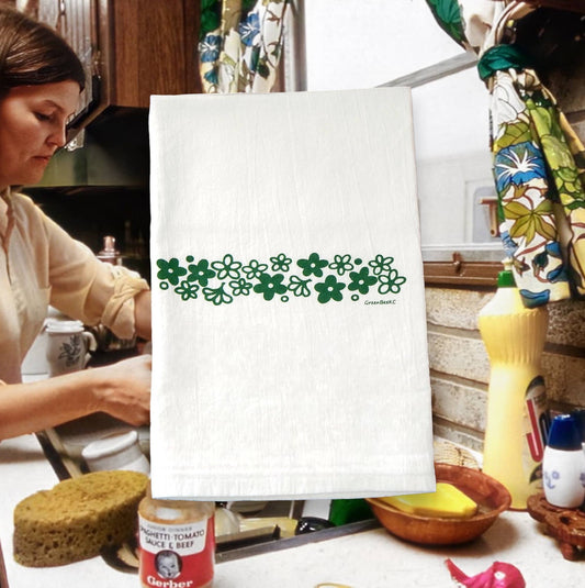 Pyrex Kitchen Towel | Tea Towels | Floral Dish Towels: Green LU