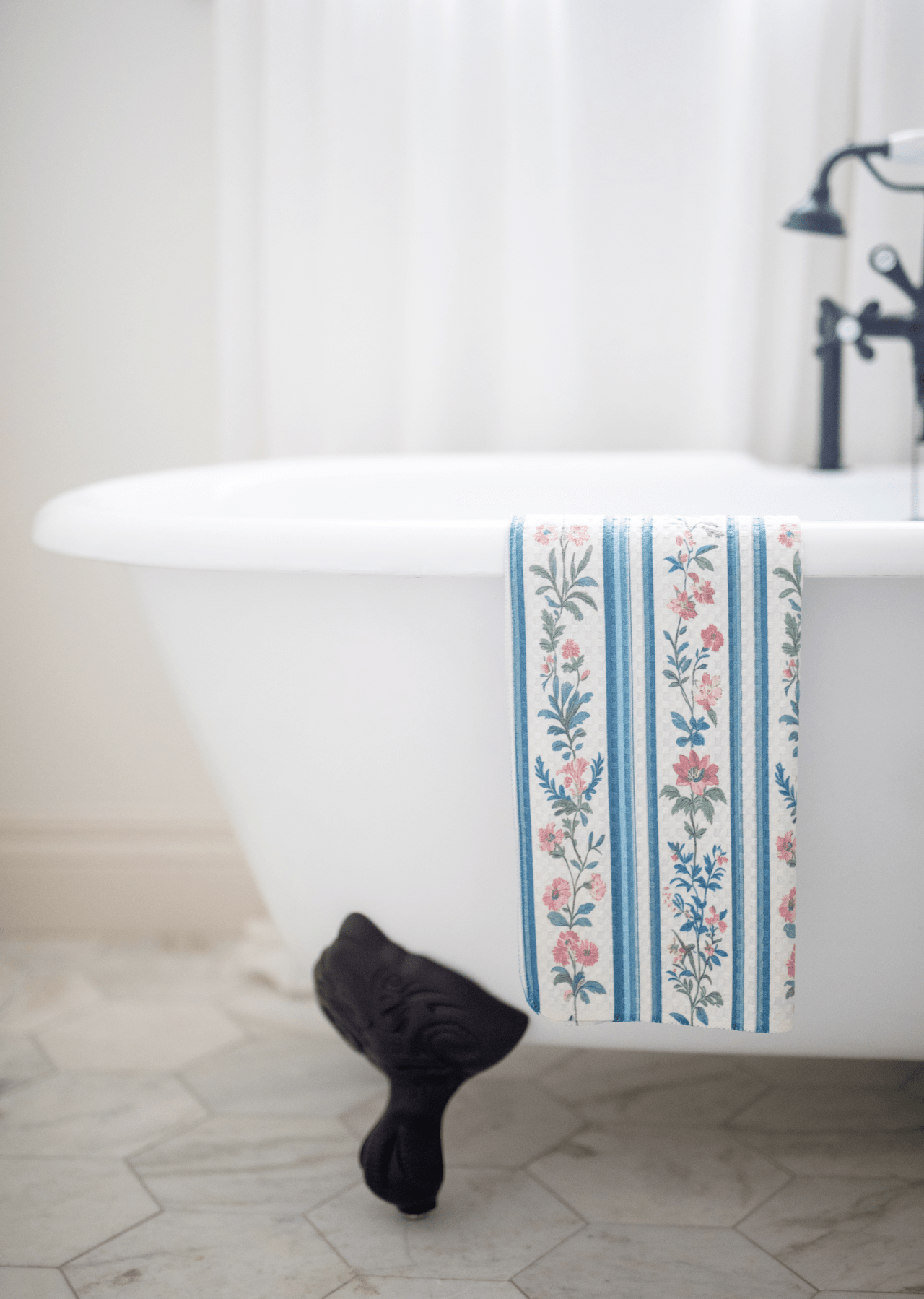 Floral Stripes Tea Towel