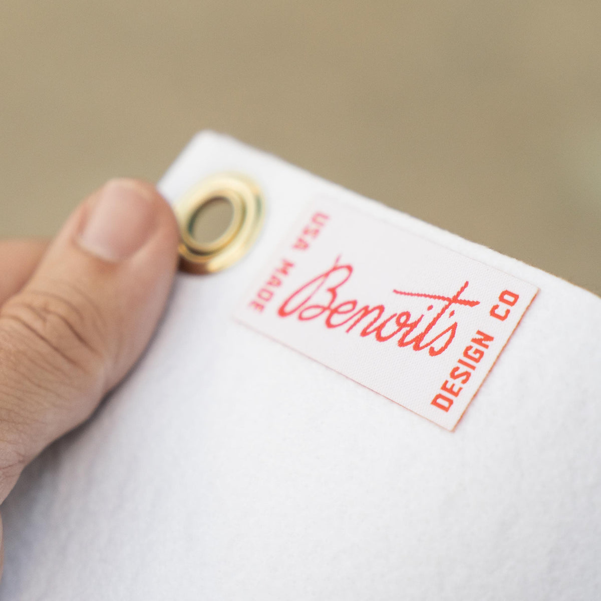 Home of the Brave Felt Banner : Blue Border Red Text