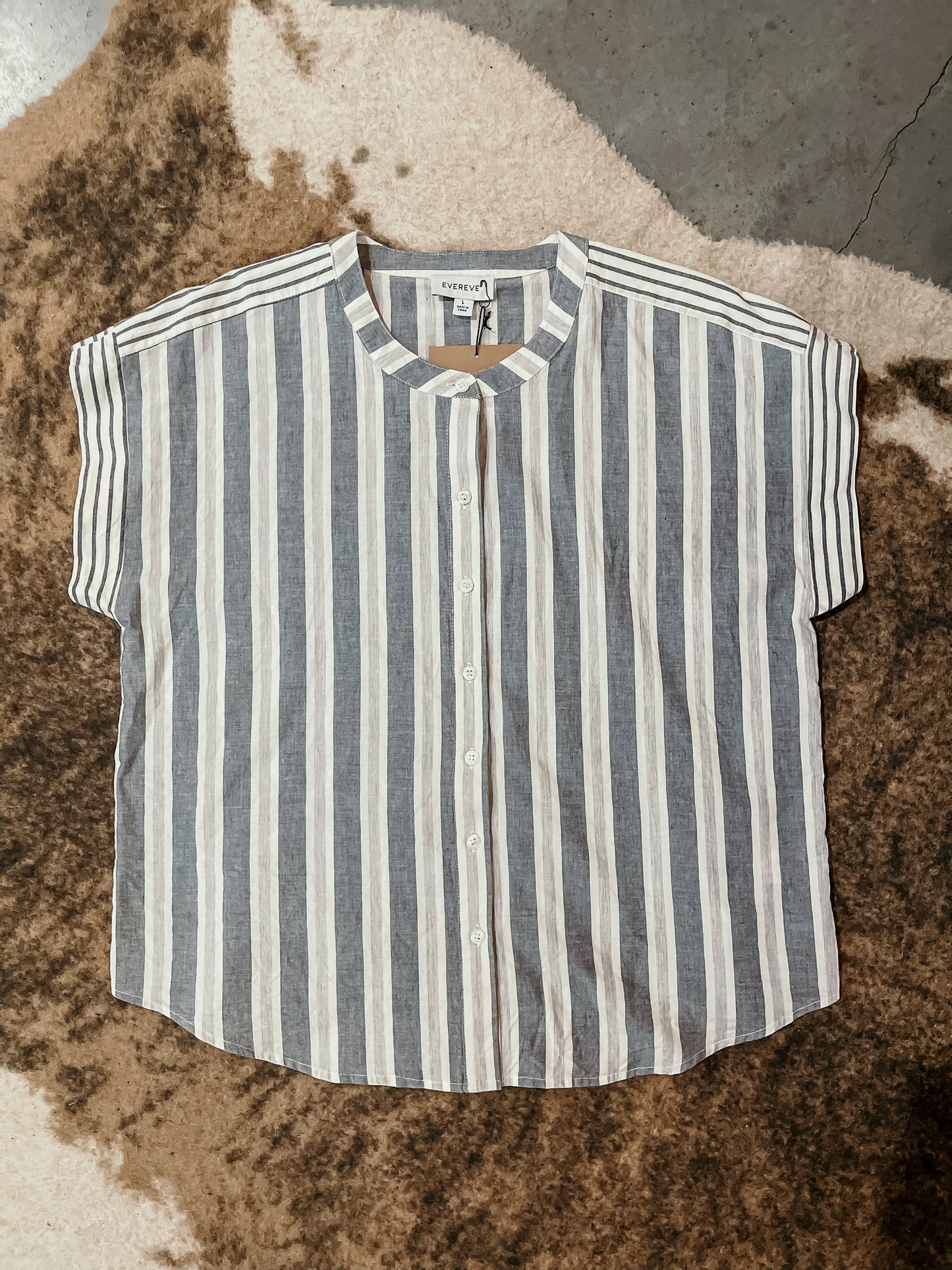 Grey Stripe Top LU